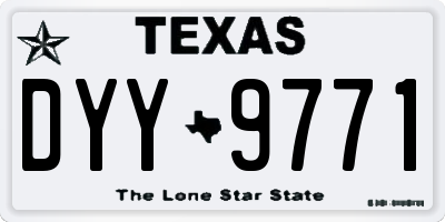 TX license plate DYY9771