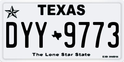 TX license plate DYY9773