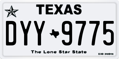 TX license plate DYY9775
