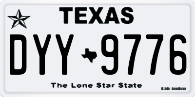 TX license plate DYY9776