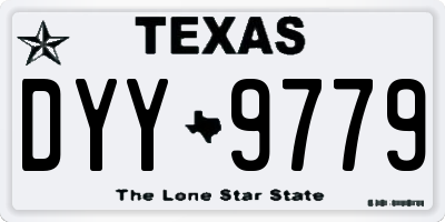 TX license plate DYY9779
