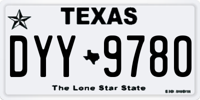 TX license plate DYY9780