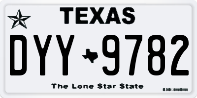 TX license plate DYY9782