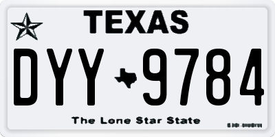 TX license plate DYY9784