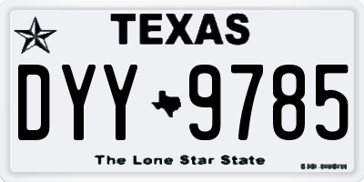 TX license plate DYY9785