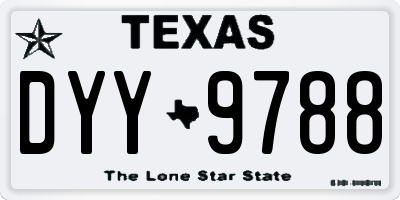 TX license plate DYY9788