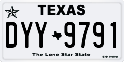 TX license plate DYY9791