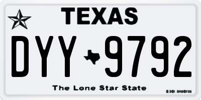 TX license plate DYY9792