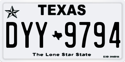 TX license plate DYY9794