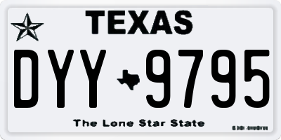 TX license plate DYY9795