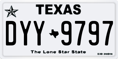 TX license plate DYY9797