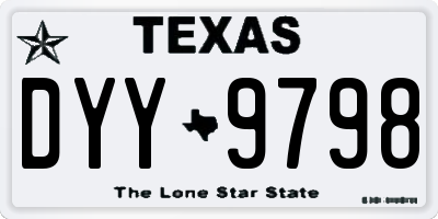 TX license plate DYY9798