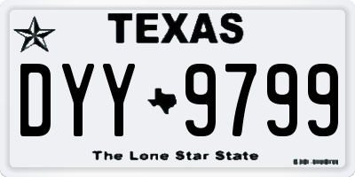TX license plate DYY9799