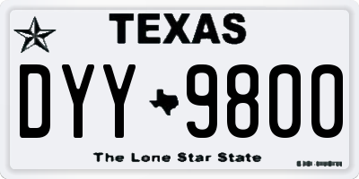 TX license plate DYY9800