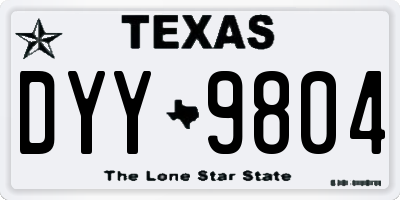 TX license plate DYY9804