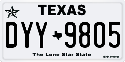 TX license plate DYY9805