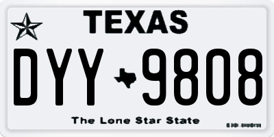 TX license plate DYY9808