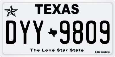 TX license plate DYY9809