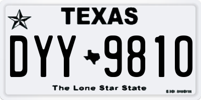 TX license plate DYY9810