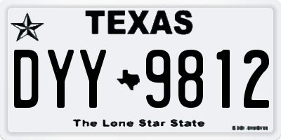 TX license plate DYY9812