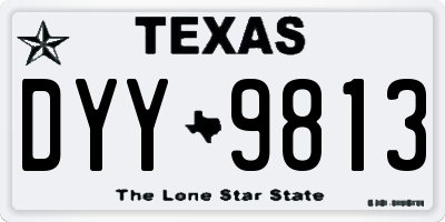 TX license plate DYY9813