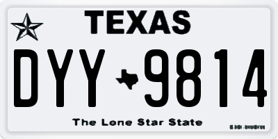 TX license plate DYY9814