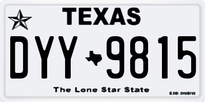 TX license plate DYY9815