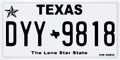 TX license plate DYY9818