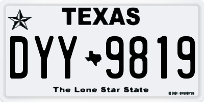 TX license plate DYY9819