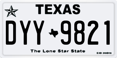 TX license plate DYY9821