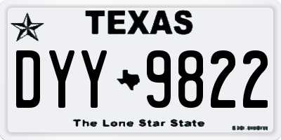 TX license plate DYY9822