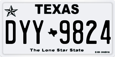 TX license plate DYY9824