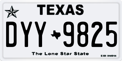 TX license plate DYY9825