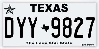 TX license plate DYY9827