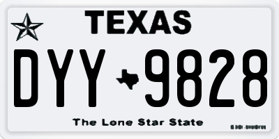 TX license plate DYY9828