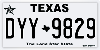 TX license plate DYY9829