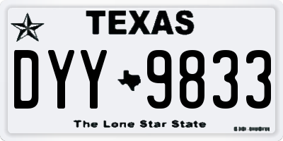 TX license plate DYY9833