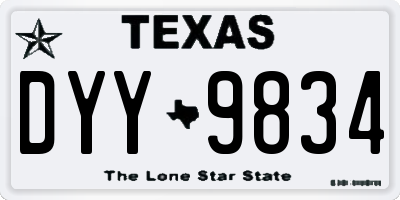 TX license plate DYY9834
