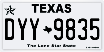 TX license plate DYY9835