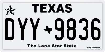 TX license plate DYY9836