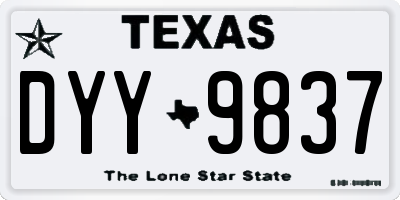TX license plate DYY9837