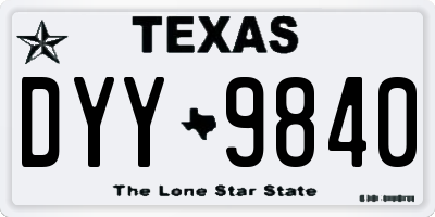 TX license plate DYY9840