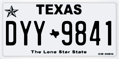 TX license plate DYY9841