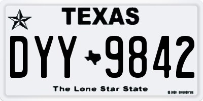 TX license plate DYY9842