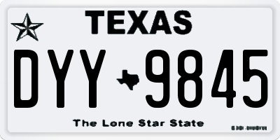 TX license plate DYY9845