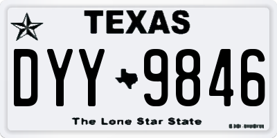 TX license plate DYY9846