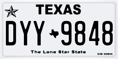 TX license plate DYY9848