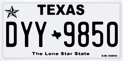 TX license plate DYY9850
