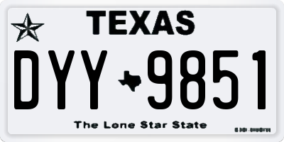 TX license plate DYY9851