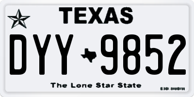 TX license plate DYY9852